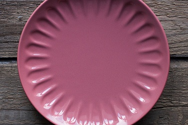 Тарелка - цветок розовая